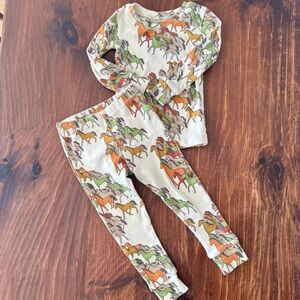 EUC kate quinn Retro Western Long Sleeve Pajama Set 3T